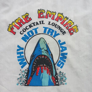 Vintage Fire Empire Shark Beach Cocktail Lounge Shirt Large